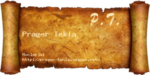 Prager Tekla névjegykártya